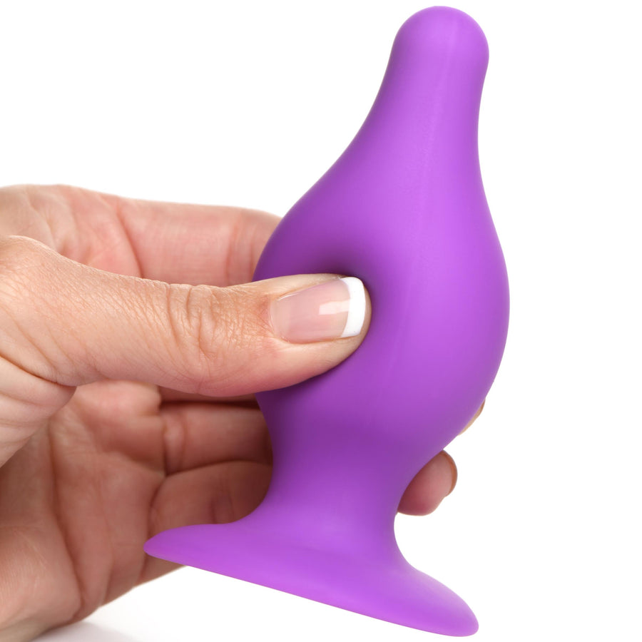 Squeezable Tapered Medium Anal Plug - Purple - AH012-Med - UPC-848518048370