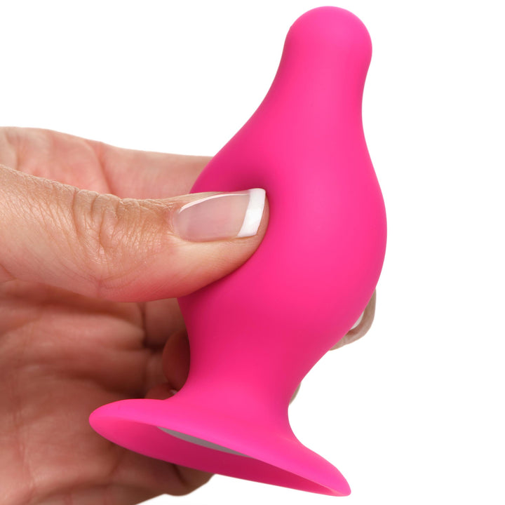 Squeezable Tapered Small Anal Plug - Pink - AH012-Small - UPC-848518048363