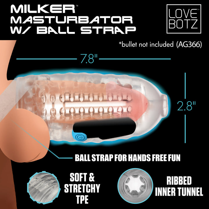 Milker Masturbator with Ball Strap - AH018 - UPC-848518048516