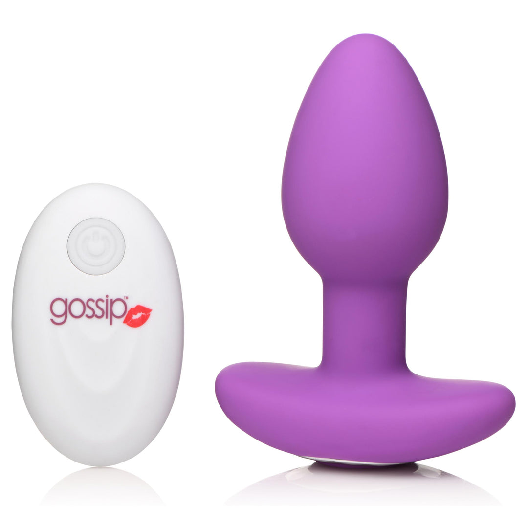 10X Pop Rocker Vibrating Silicone Plug with Remote - Violet - CN-04-0759-40 - UPC-653078943115