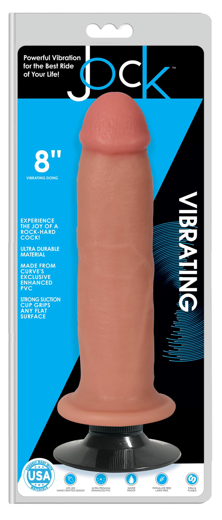 Jock Light Vibrating Dildo - 8 Inch