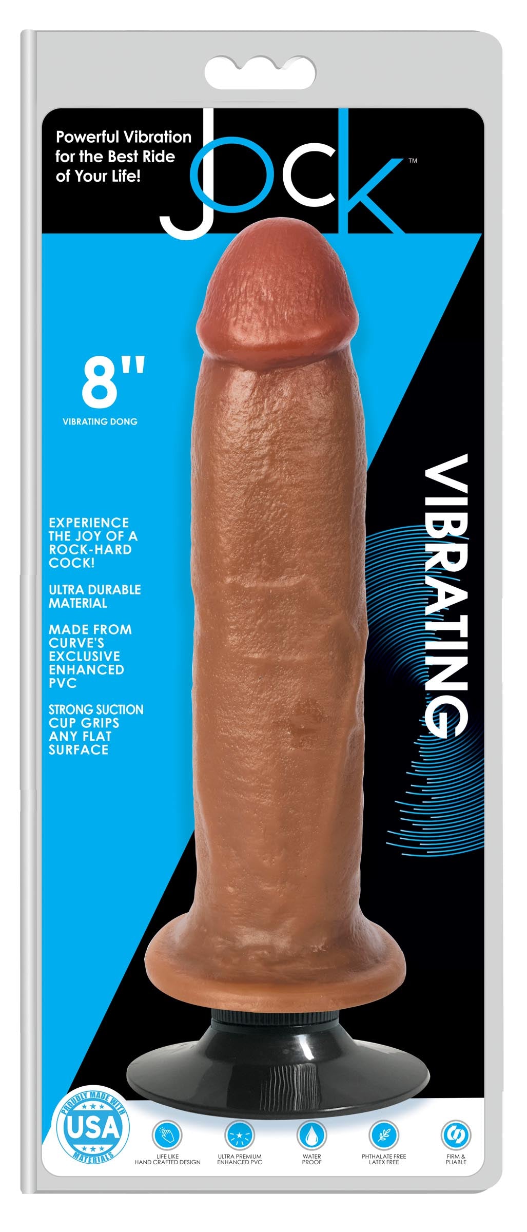 Jock Medium Vibrating Dildo - 8 Inch