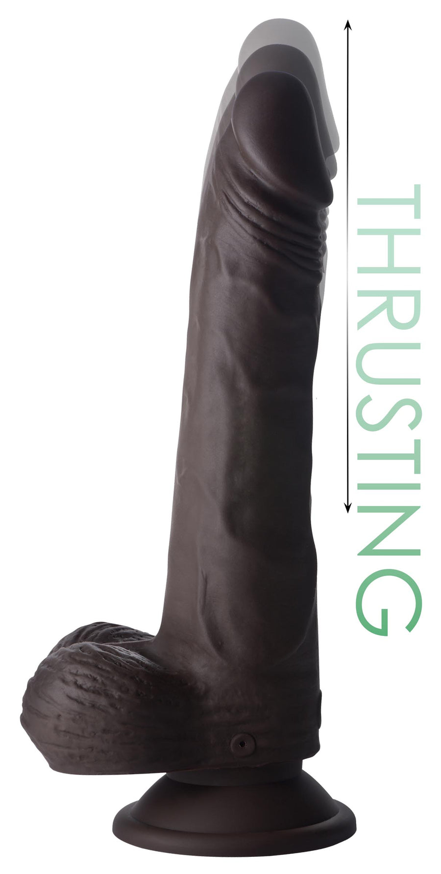 Thrusting and Vibrating 8 Inch Dildo - Dark - CN-18-0928-11 - UPC-653078942095