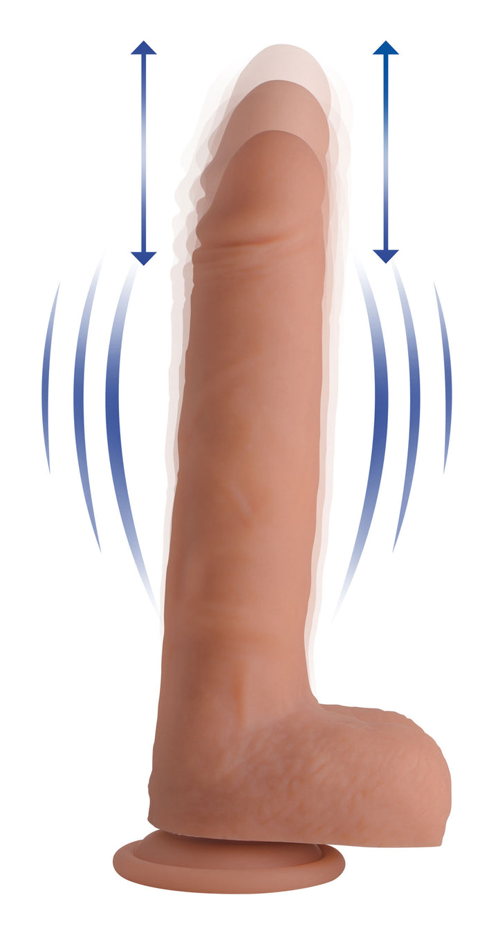 Vibrating & Thrusting Remote Control Silicone Dildo - 9 Inch - CN-19-1011-10 - UPC-653078940916