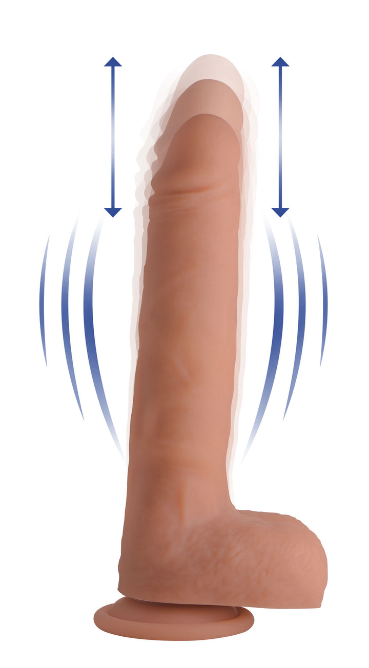 Vibrating & Thrusting Remote Control Silicone Dildo - 10 Inch - CN-19-1012-10 - UPC-653078940923