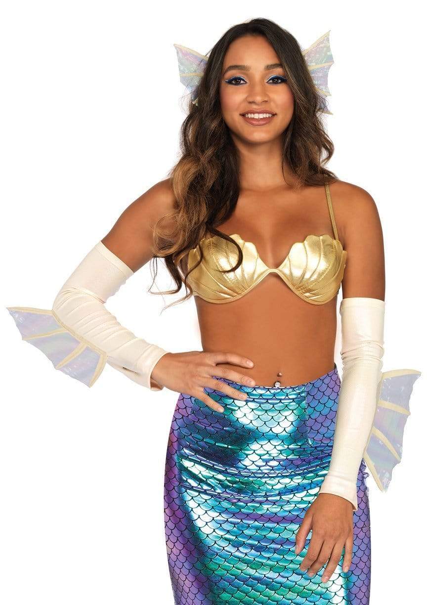 Iridescent Mermaid Fin Ears and Fin Arm Sleeves