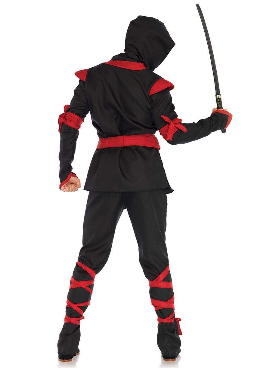 Ninja Warrior Costume with Attached Wraps and Detachable Hood