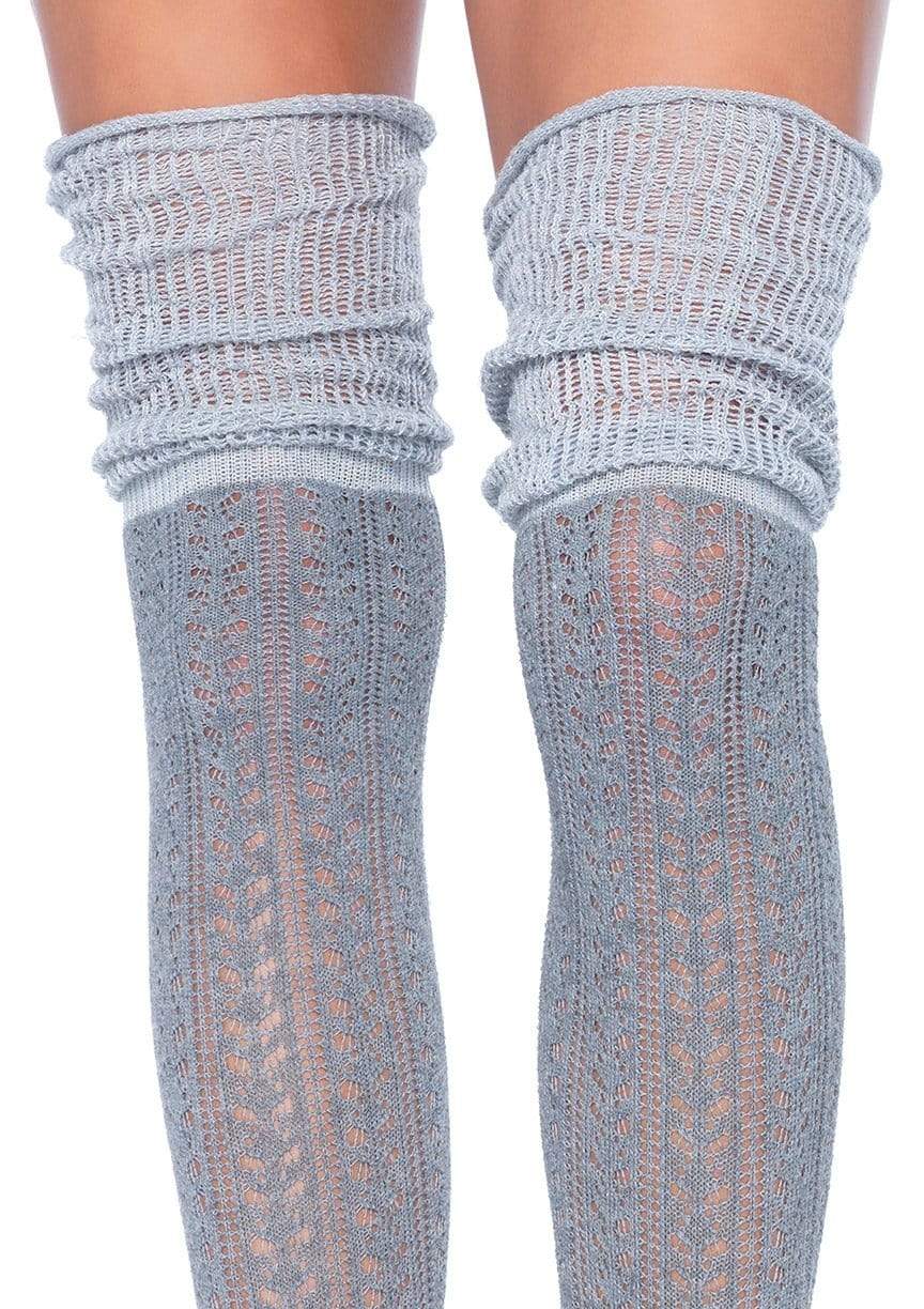 Pointelle Over the Knee Scrunch Acrylic Socks