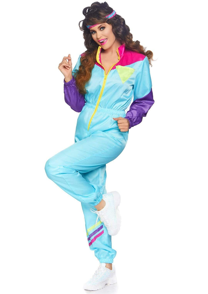 Awesome 80's Zip Up Track Suit with Matching Headband
