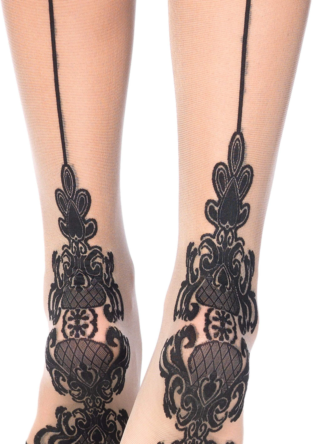 Sheer Stockings with Baroque Heel and Backseam