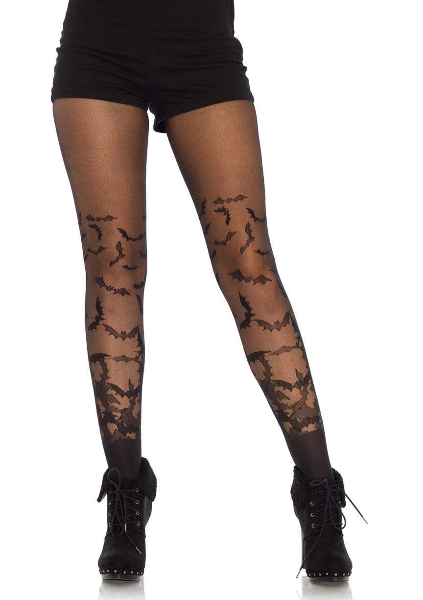 Sheer Pantyhose with Bat Wings Accent