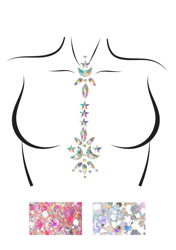 Cascade Body Jewels with Body Glitter