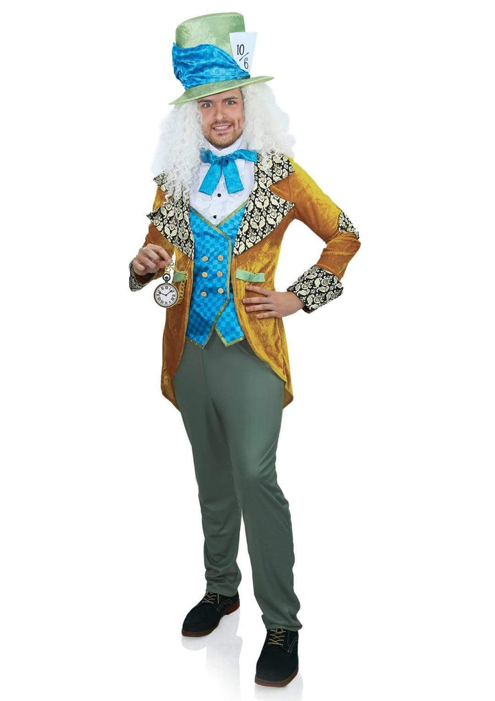 Classic Mad Hatter Velvet Coat Costume with Mad Hatter Hat