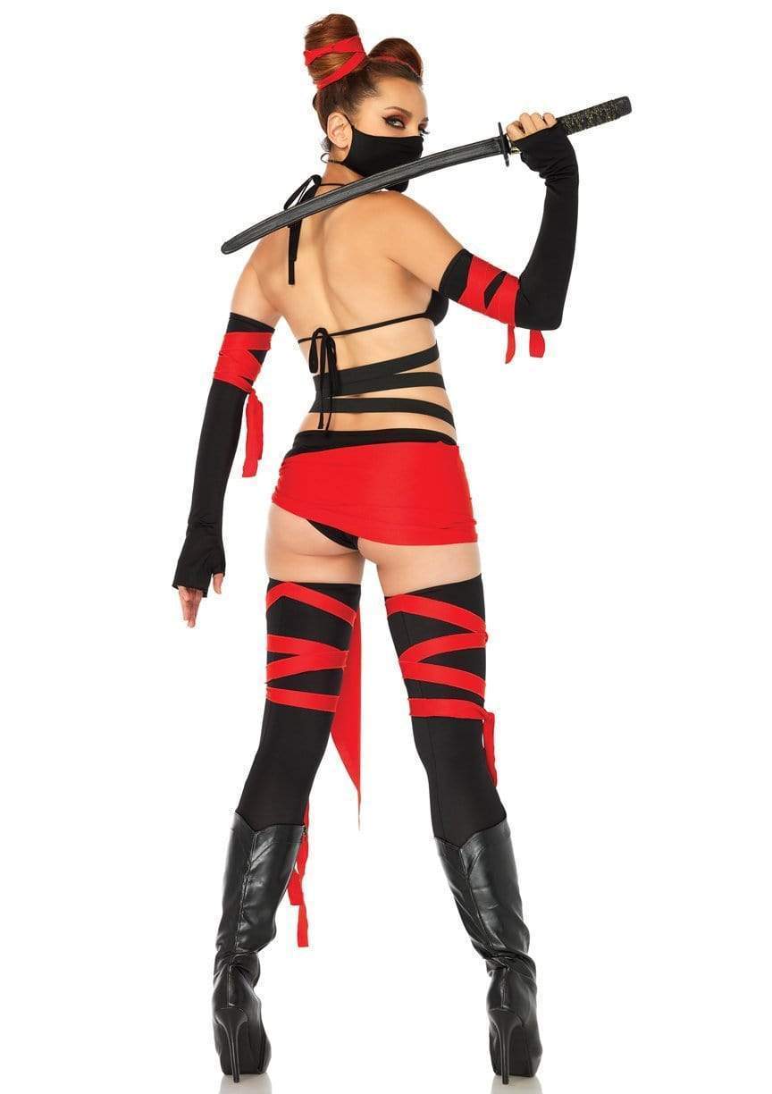 Sexy Cutout Killer Ninja Bikini Bodysuit with Thigh-highs, and Arm Wraps