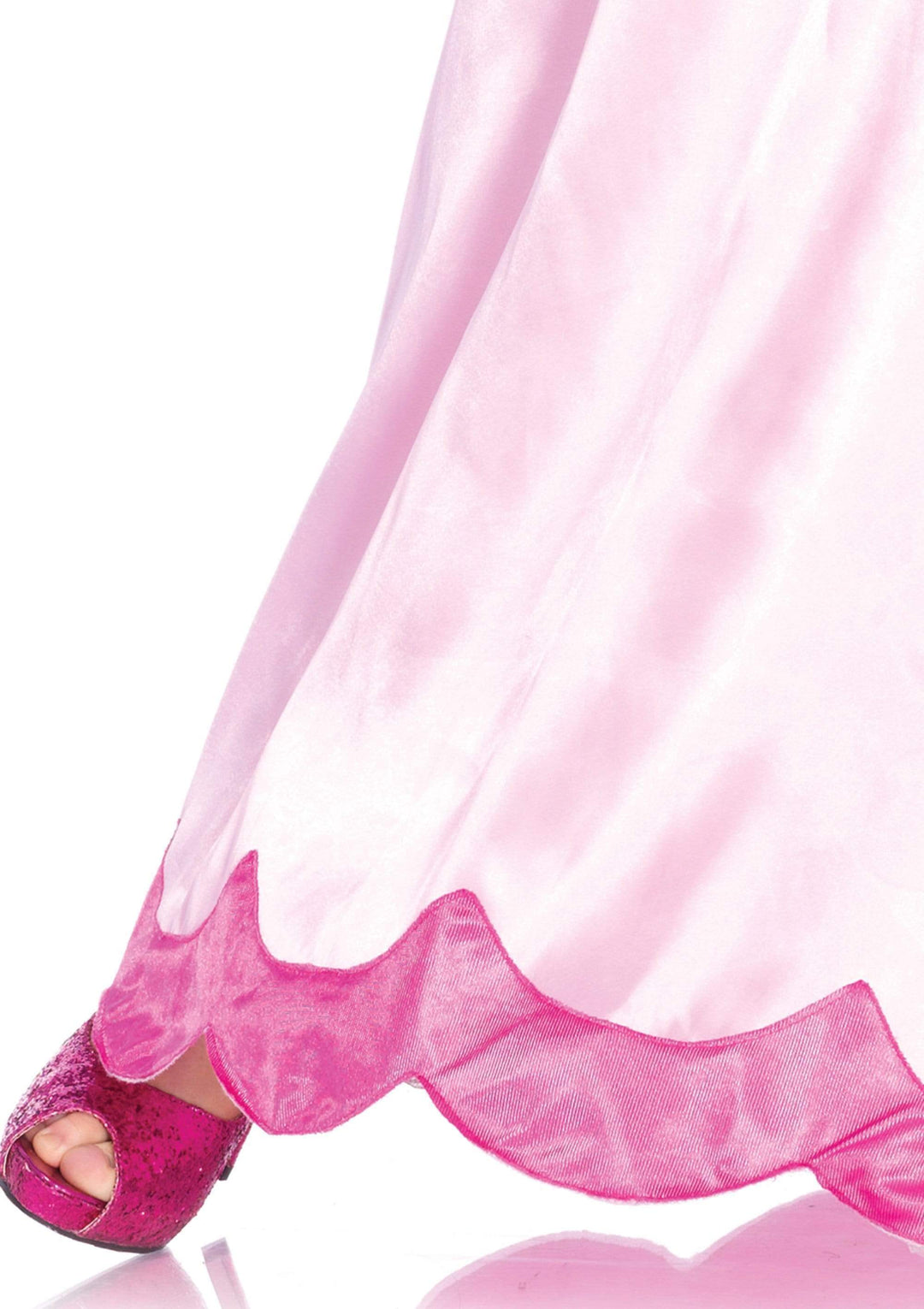 Classic Pink Princess Satin Ball Gown and Crown Headband