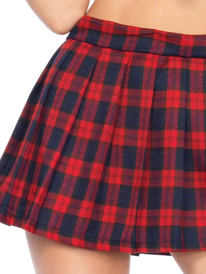 Sexy School Girl Cropped Top and Pleated Skirt