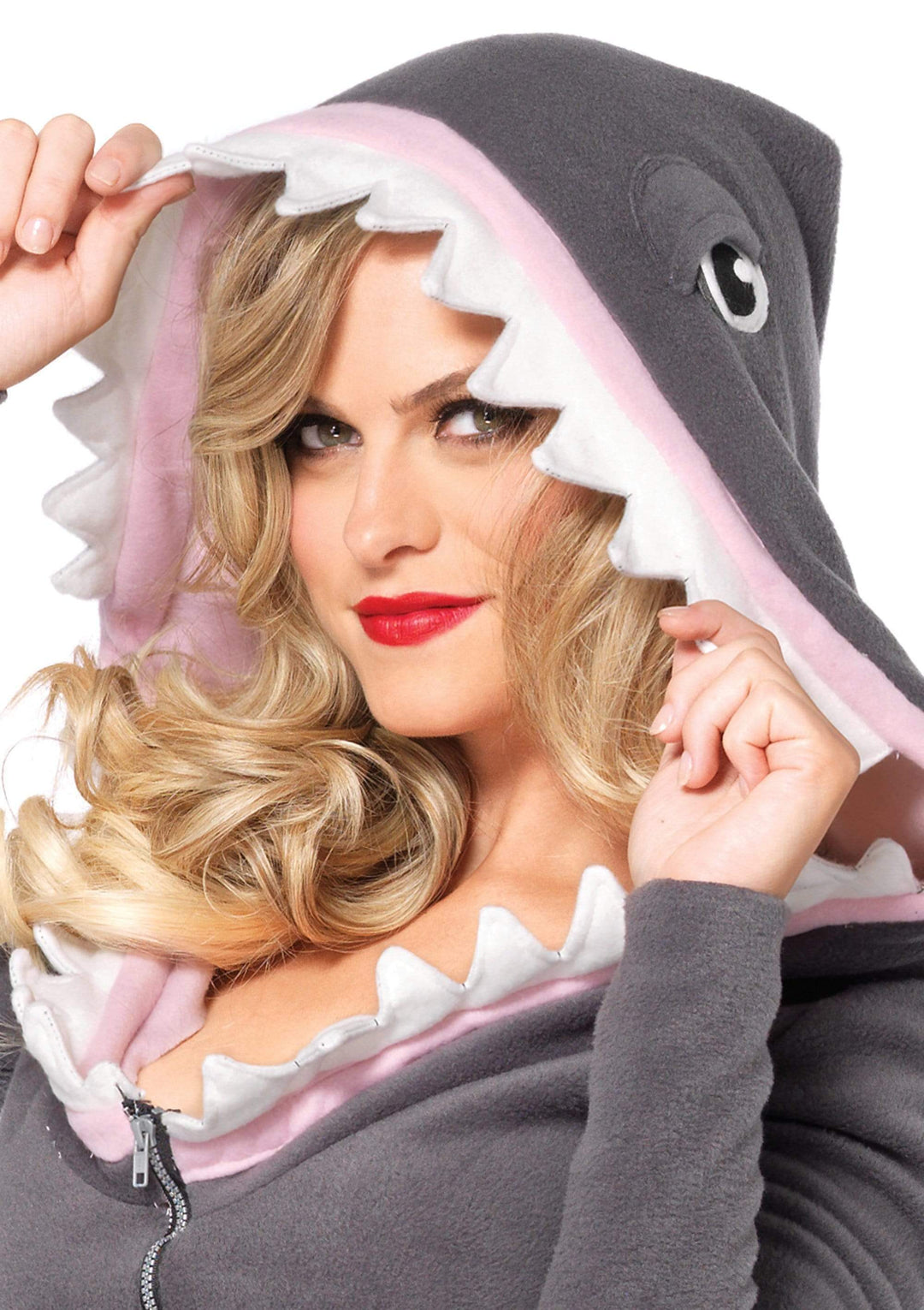 Cozy Shark Mini Dress with Attached Fins and Shark Teeth Hood