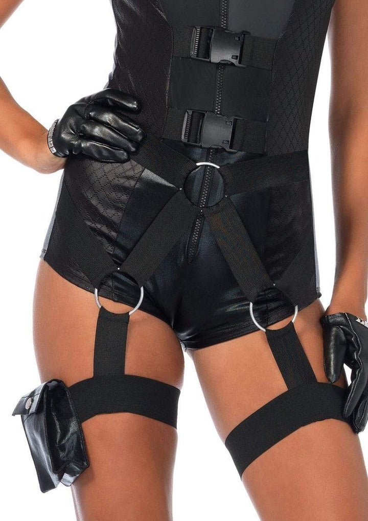 Flirty Five-O Spandex Romper with Utility Belt and Police Hat