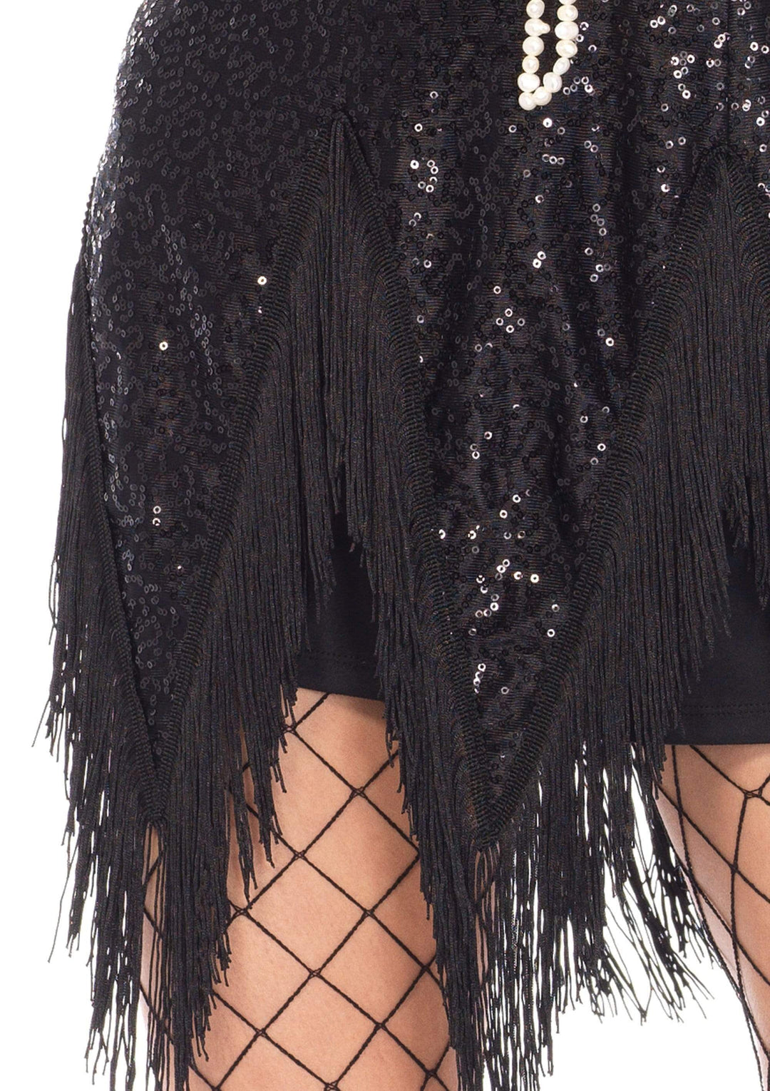 20's Flappers Sequin Dress with Zig Zag Fringe and Sequin Headband