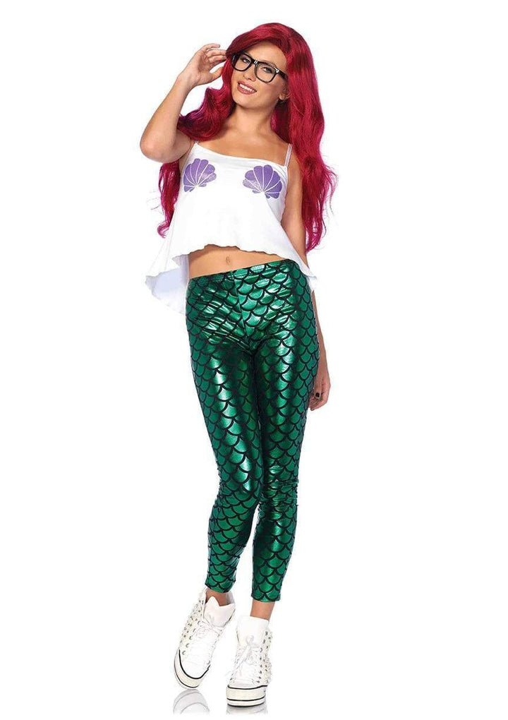 Hipster Low Rise Legging and Crop Top Mermaid Outfit