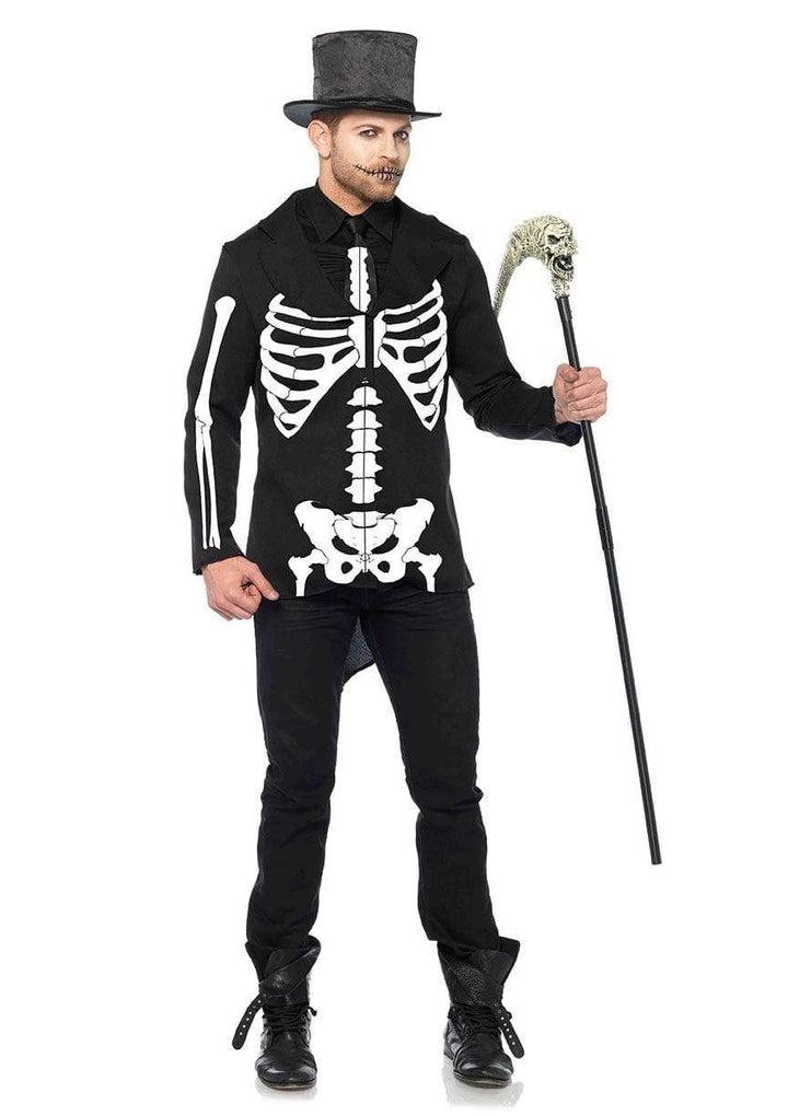 Bone Daddy Tuxedo Jacket with Skeleton Print and Bone Tie