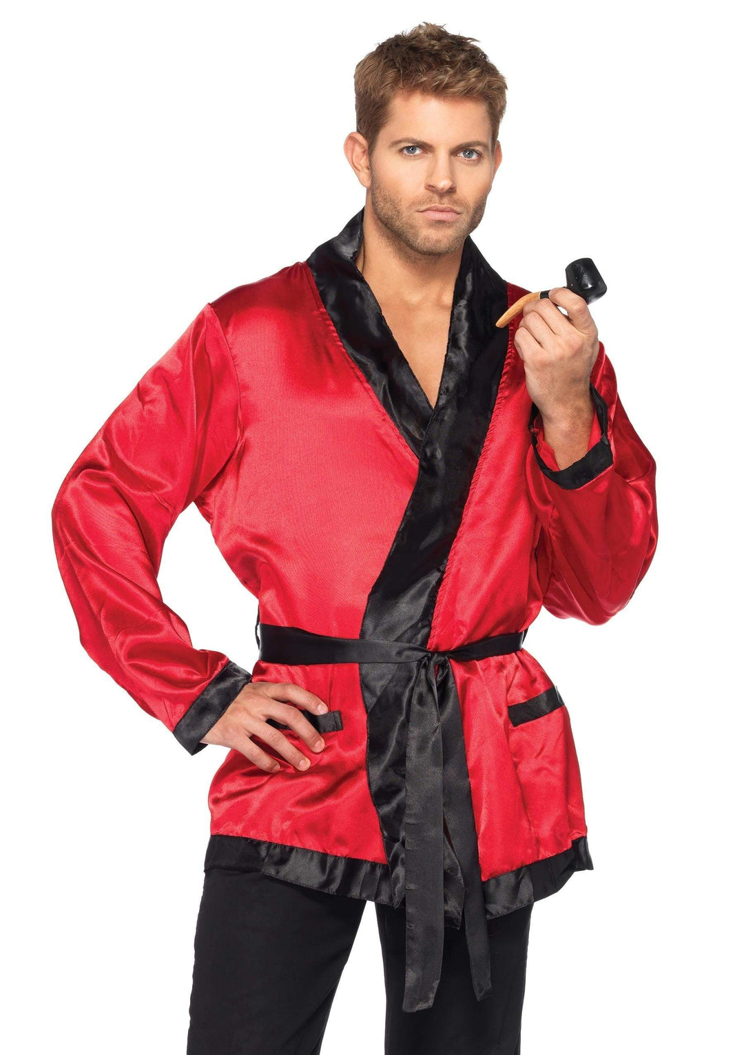 Satin Smoking Jacket and Pipe Men's Costume