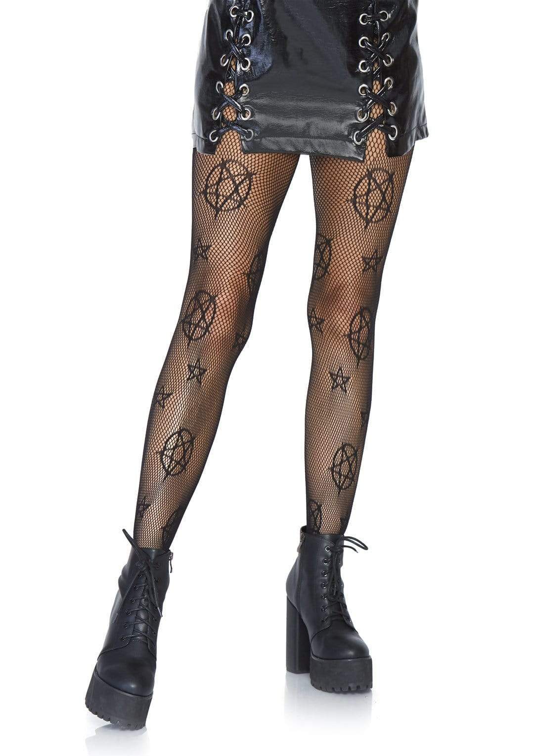 Fishnet Pantyhose with Occult Star Details