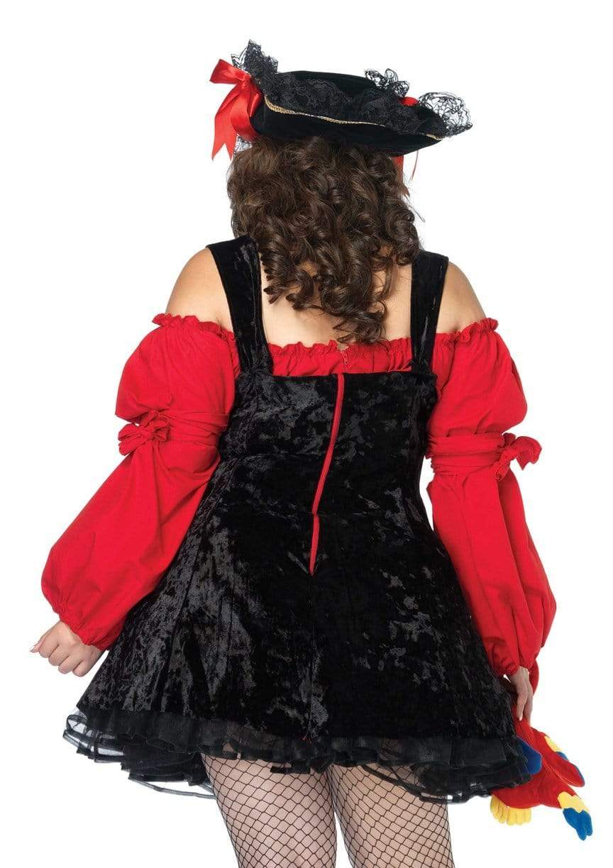 Vixen Pirate Wench Corset Plus Dress with Peasant Top and Layered Skirt