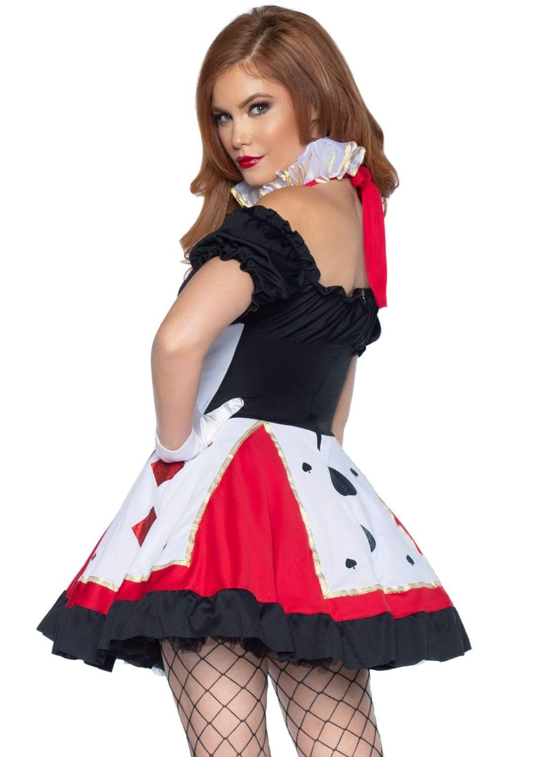 Sexy Off-The Shoulder Playing Card Dress with Full Skirt