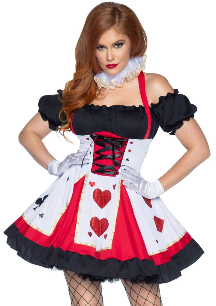 Sexy Off-The Shoulder Playing Card Dress with Full Skirt