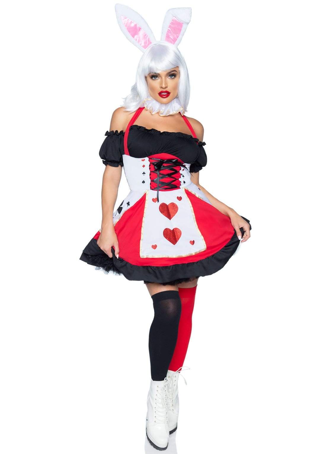 Sexy Off-The Shoulder Playing Card Dress with Full Skirt