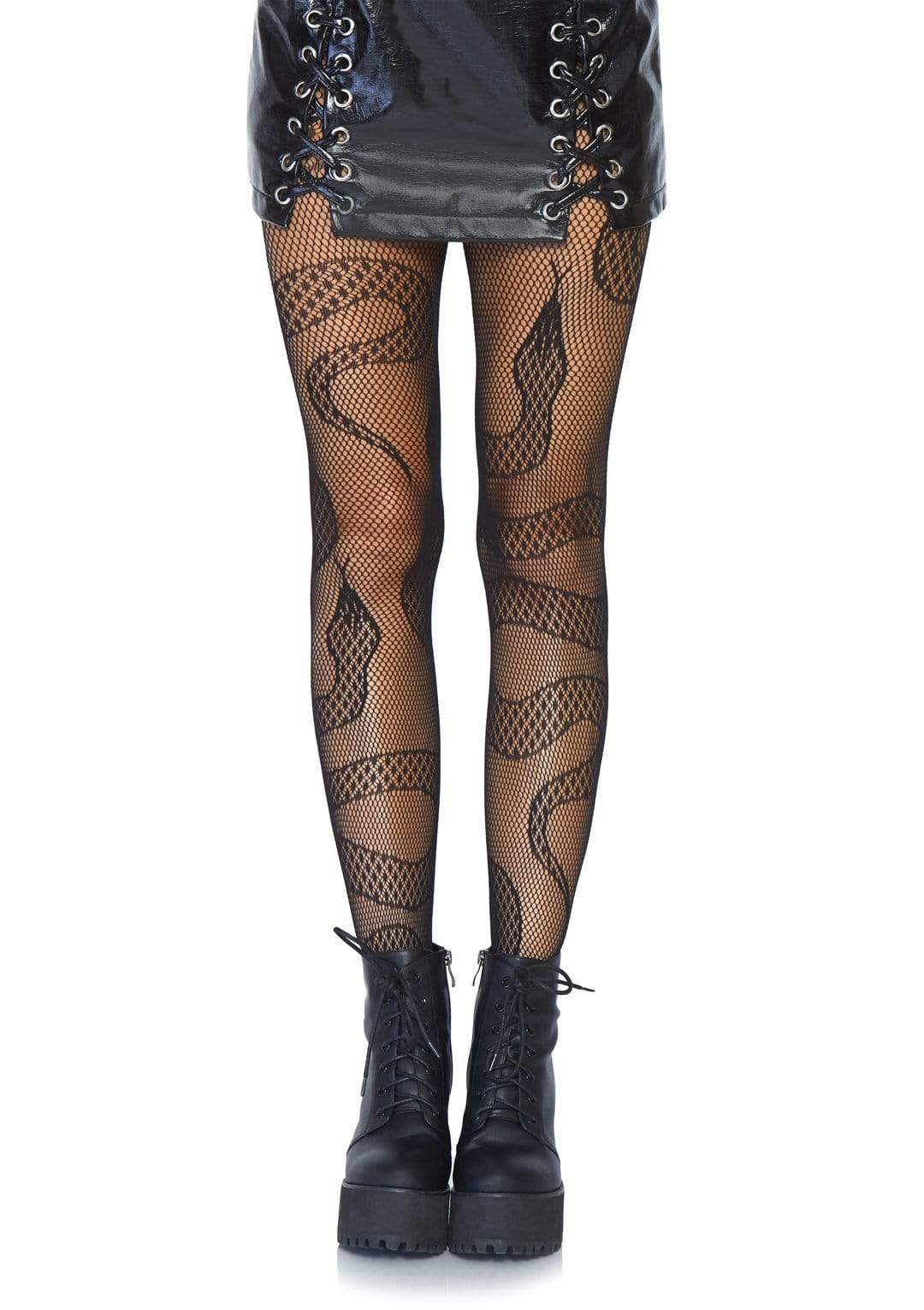 Fishnet Pantyhose with Snake Details