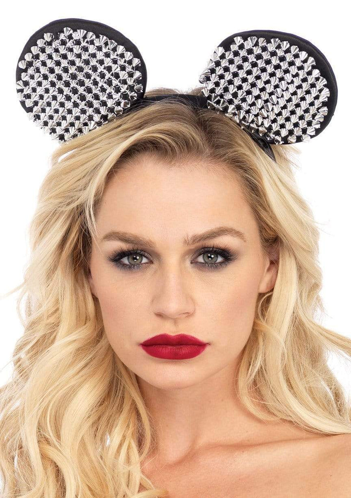 Satin Metallic Studded Rounded Mouse Ears