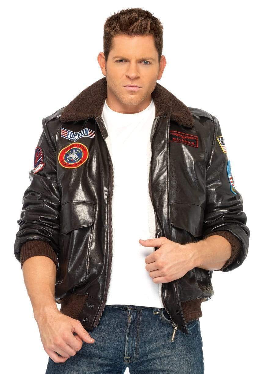 Top Gun Faux Leather Maverick Men's Bomber Jacket