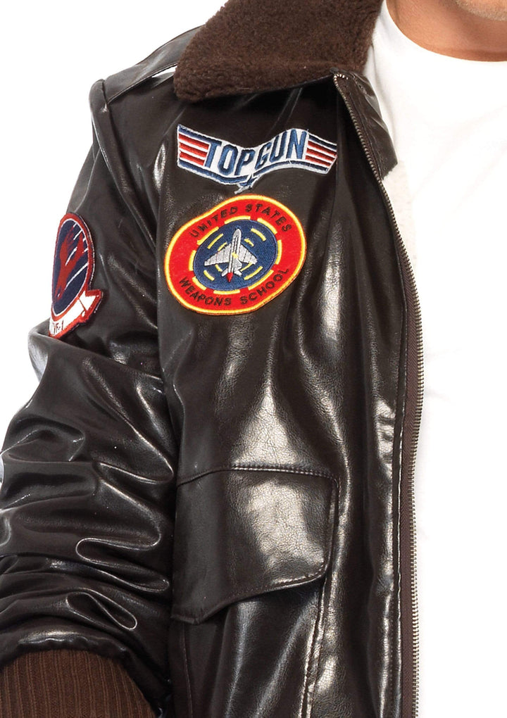 Top Gun Faux Leather Maverick Men's Bomber Jacket