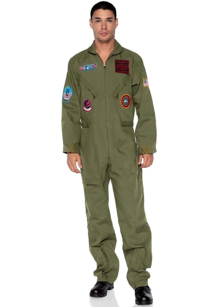 Top Gun Front Zip Flight Suit with Maverick and Goose Name Badges