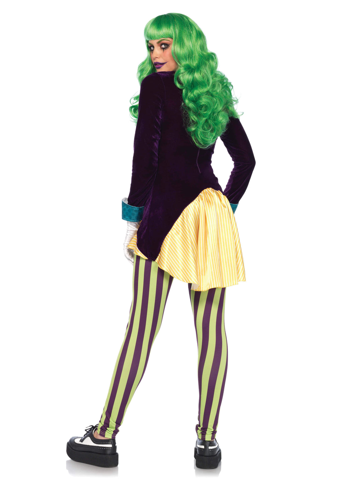 Wicked Trickster High-Low Jacket with Attached Bow and Striped Legging