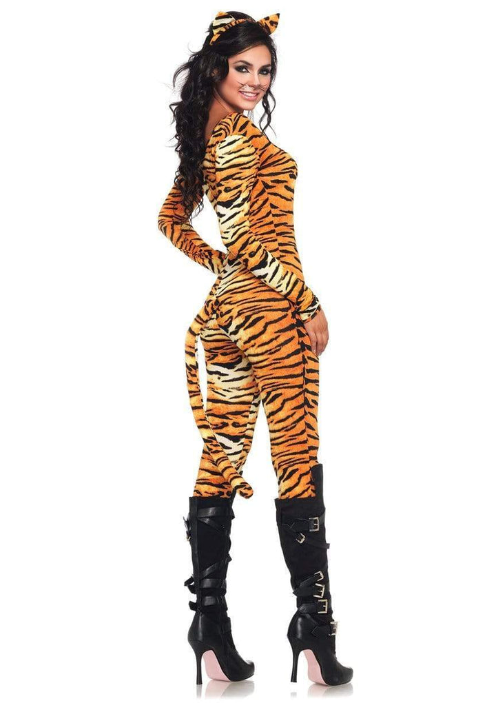 Wild Tigress Catsuit with Wired Tail and Ear Headband