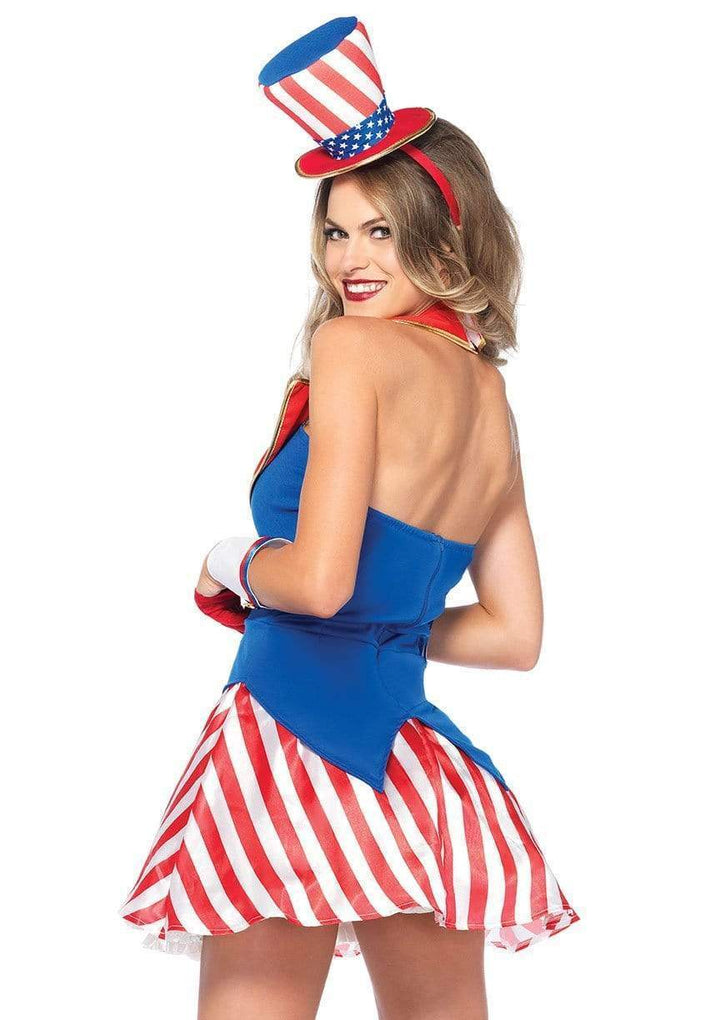 Sexy Patriot Halter Dress with Sweetheart Neckline and Star Bow Tie
