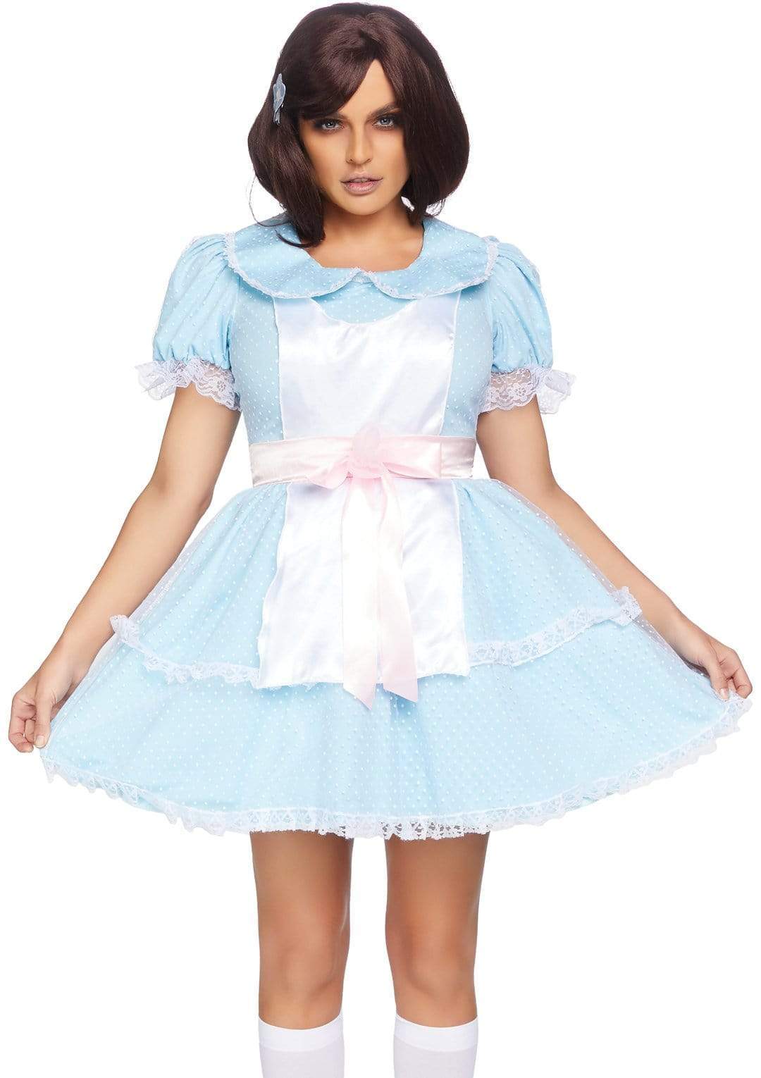 Creepy Sibling Babydoll Dress with Satin Bow Sash