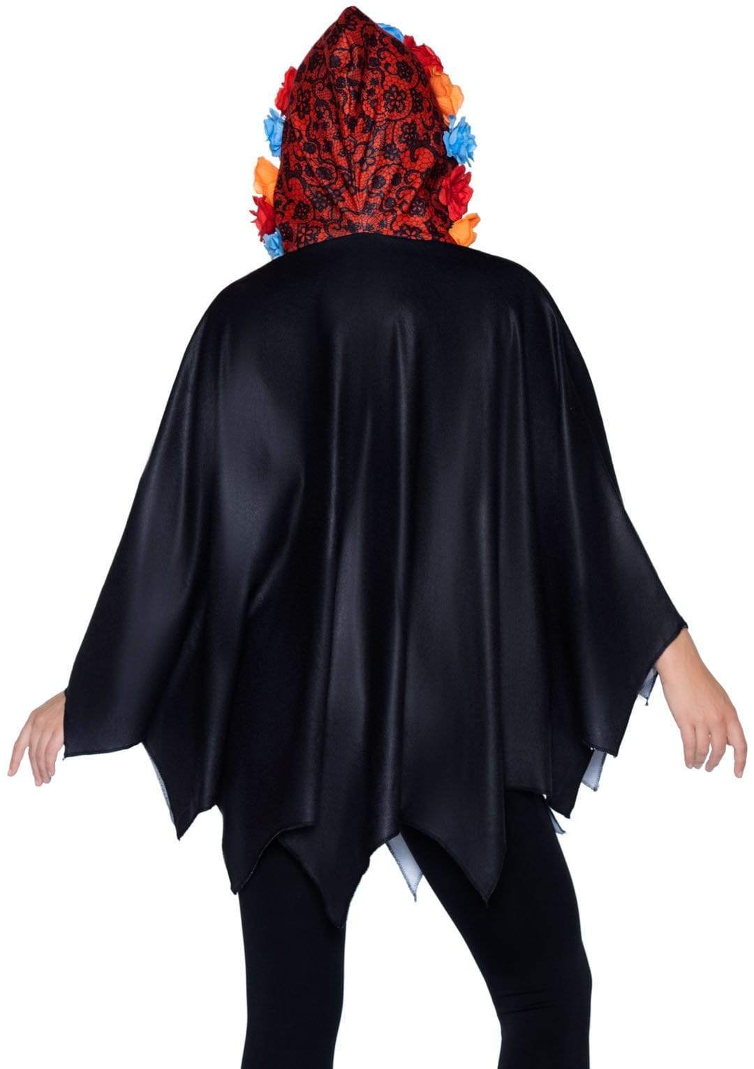 Day of the Dead Poncho with Floral Accents