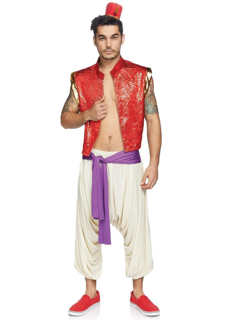 Desert Prince Costume with Attached Sash and Fez Hat