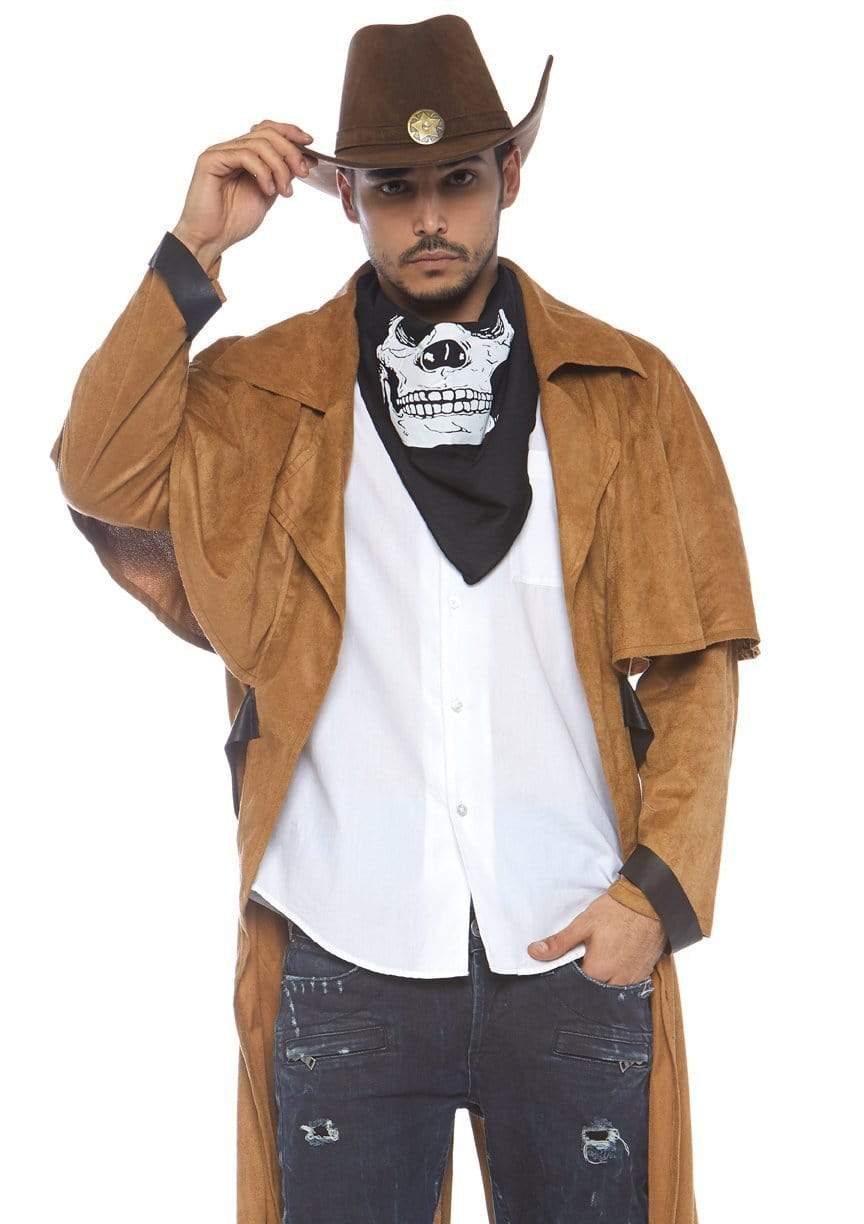 Faux Suede Cowboy Western Coat and Attached Capelet