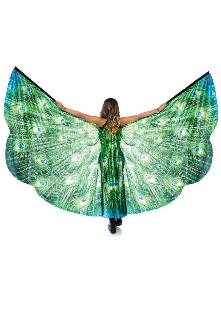 Peacock Feather Halter Wing Cape with Wrist Straps