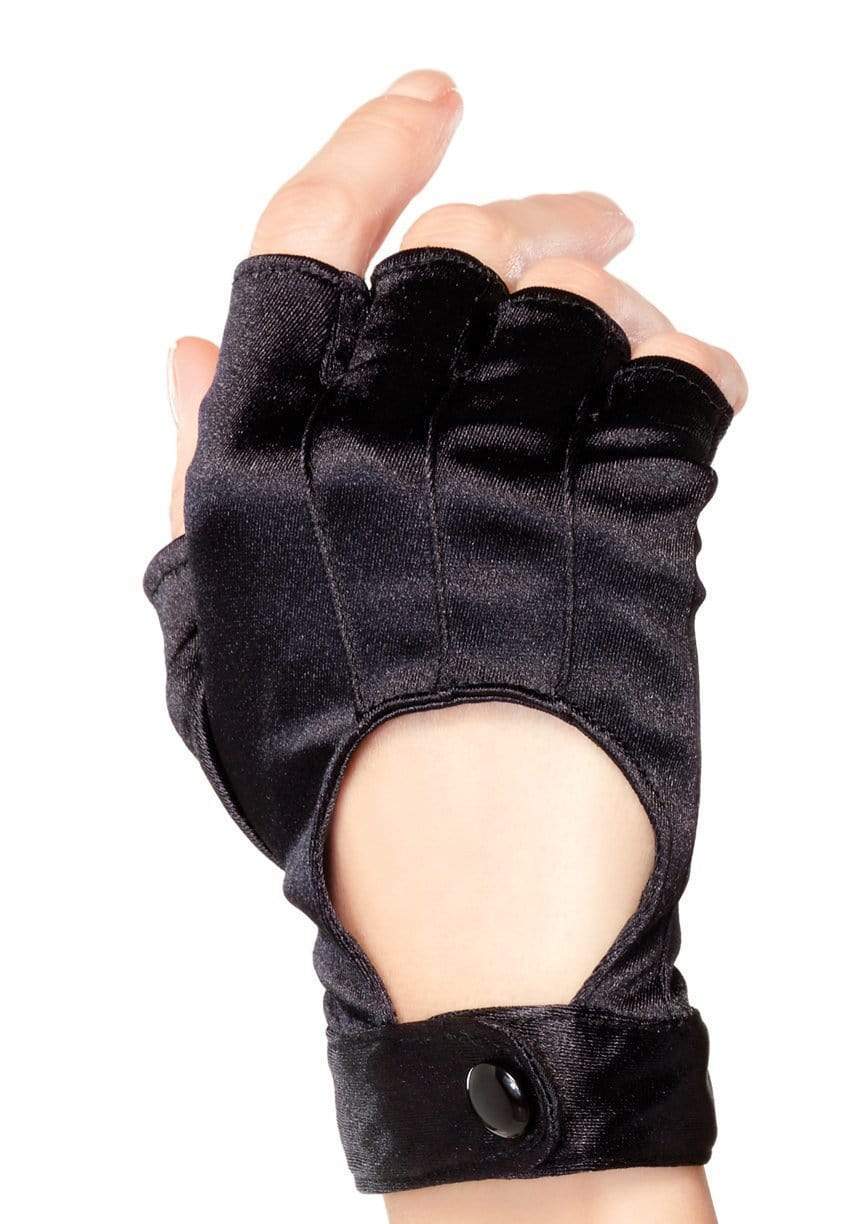 Satin Fingerless Motorcycle Gloves