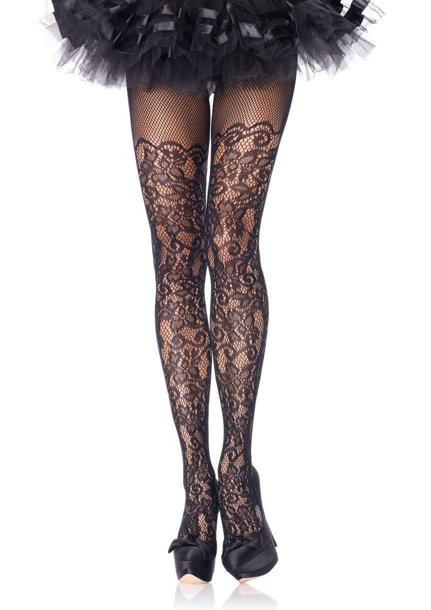 Floral Vine Fishnet Pantyhose