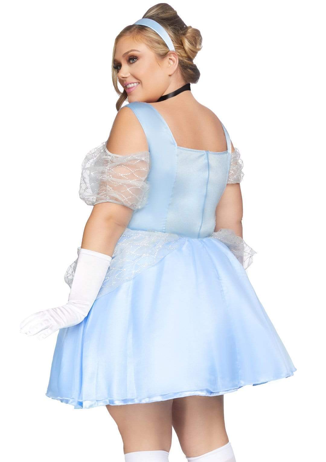 Glass Slipper Princess Dress with Jeweled Lace Bodice and Jeweled Choker