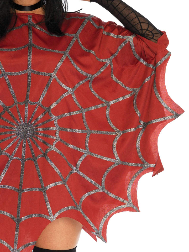 Gothic Glitter Spider Web Poncho