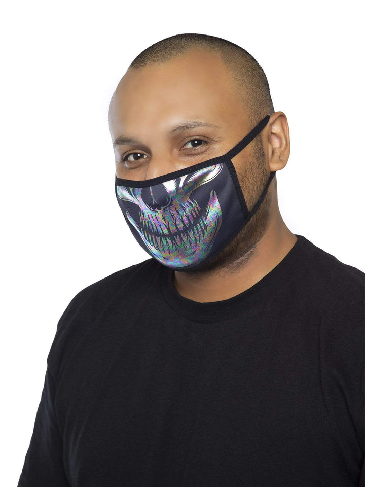 Iridescent Foil Skull Face Mask