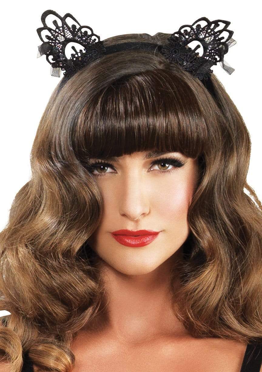 Venice Lace Cat Ears with Organza Bows